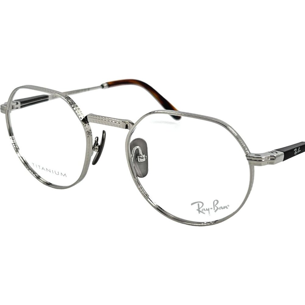 Ray-Ban RB8265V Jack II Mens Eyeglass Frame 1224 Silver 51-20 Titanium w Case